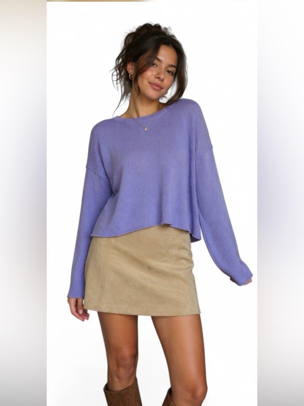 Pull and Bear tan suede skirt